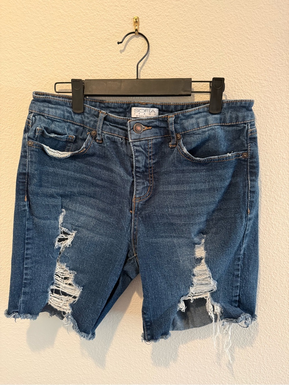 Sofia by Sofia Vergara Dark Wash Denim Jeans with Contrast Stitching